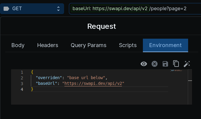 Request Environment Example